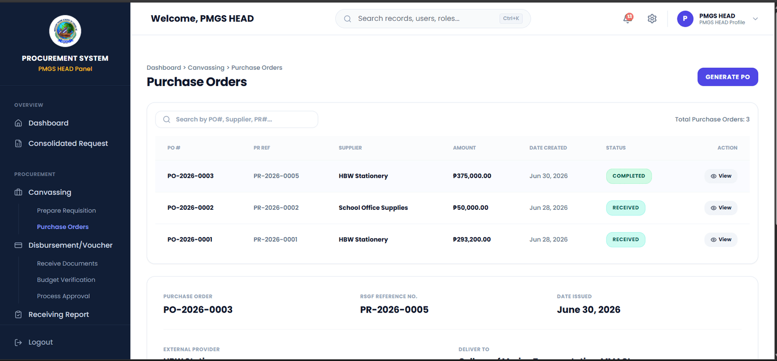Procurement & Purchase Order System screenshot 4